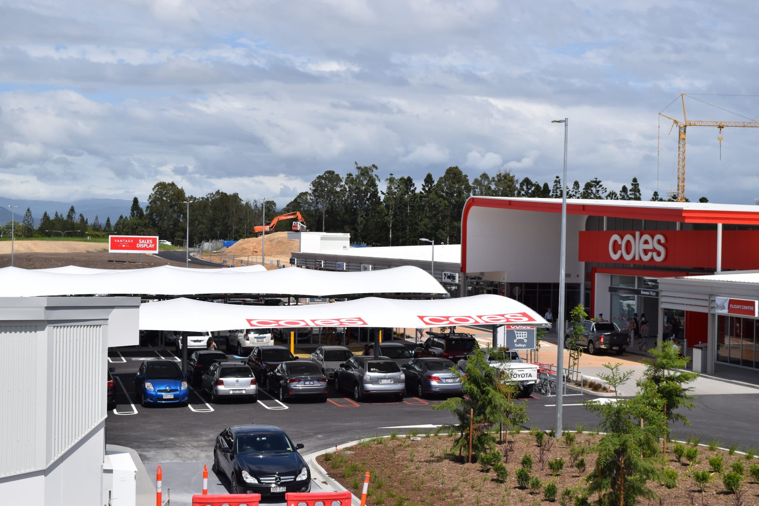 Coles Benowa - Car Park Shade Structure - Shade And Membrane